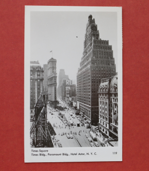 Ansichtskarte AK New York 1930 Timkes Square Paramount Building Busse Autos Architektur Hotel Astor Timkes Bldg Ortsansicht USA Amerika Vereinigte Staaten